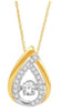 .20CT DIAMOND 14K 2 TONE GOLD SOLITAIRE SEMI INFINITY TEAR DROP FLOATING PENDANT