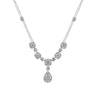 1.62CT DIAMOND 18KT WHITE GOLD PAVE TEAR DROP SQUARE BY THE YARD LARIAT NECKLACE