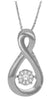.10CT DIAMOND 14KT WHITE GOLD 3D CLASSIC CLUSTER INFINITY FLOATING LOVE PENDANT