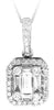 .45CT DIAMOND 18K WHITE GOLD ROUND & BAGUETTE INVISIBLE OCTAGON FLOATING PENDANT