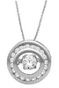 .25CT DIAMOND 14KT WHITE GOLD 3D CLASSIC SOLITAIRE HALO CHANNEL FLOATING PENDANT