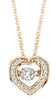 ESTATE .25CT DIAMOND 14KT ROSE GOLD SOLITAIRE HEART SHAPE FLOATING LOVE PENDANT