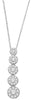 .50CT DIAMOND 14KT WHITE GOLD 3D CLASSIC FLOWER JOURNEY CLUSTER FLOATING PENDANT