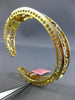 ESTATE WIDE .65CT DIAMOND 14K YELLOW GOLD 3D FILIGREE GRADUATING BANGLE BRACELET