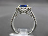 ESTATE 3.27CT DIAMOND & AAA SAPPHIRE 18KT WHITE GOLD SQUARE HALO ENGAGEMENT RING