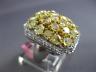 ESTATE EXTRA LARGE 5.43CT WHITE & FANCY YELLOW DIAMOND 18KT 2 TONE GOLD FUN RING