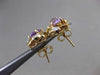 ANTIQUE LARGE 1.88CT DIAMOND & AMETHYST 14KT TWO TONE GOLD POST EARRINGS #24268