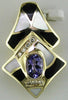 .59CT DIAMOND & AAA TANZANITE ONYX & MOTHER OF PEARL 14KT YELLOW GOLD 3D PENDANT