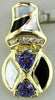 .53CT DIAMOND & TANZANITE ONYX & MOTHER OF PEARL 14KT YELLOW GOLD 3D FUN PENDANT