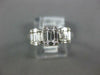 .57CT DIAMOND 18KT WHITE GOLD 3D ROUND & BAGUETTE CLUSTER SQUARE ENGAGEMENT RING