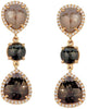 ESTATE LARGE 11.7CT MULTI COLOR DIAMOND 18K YELLOW GOLD CLASSIC HANGING EARRINGS