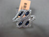 ESTATE WIDE .84CT DIAMOND & AAA SAPPHIRE 14KT WHITE GOLD MULTI LEAF ETOILE RING