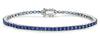 ESTATE 4.0CT AAA SAPPHIRE 18KT WHITE GOLD 3D CLASSIC ROUND TENNIS BRACELET
