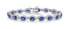 7.60CT DIAMOND & AAA SAPPHIRE 18KT WHITE GOLD 3D OVAL & ROUND TENNIS BRACELET