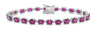 11.0CT DIAMOND & AAA RUBY 18KT WHITE GOLD CLASSIC OVAL & ROUND TENNIS BRACELET