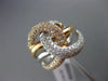 ESTATE WIDE .69CT DIAMOND 18K WHITE& ROSE GOLD 3D MULTI ROW INFINITY RING F/G VS