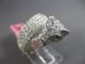ESTATE LARGE 4.68CT DIAMOND & AAA EMERALD 18KT WHITE GOLD PAVE PANTHER FUN RING