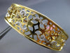 ESTATE WIDE .65CT DIAMOND 14K YELLOW GOLD 3D FILIGREE GRADUATING BANGLE BRACELET