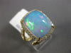ESTATE 5.73CT DIAMOND & AAA OPAL 14K YELLOW GOLD 3D SQUARE HALO CRISS CROSS RING