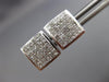 ESTATE 1.0CT DIAMOND 14KT WHITE GOLD 3D CLASSIC SQUARE PAVE STUD EARRINGS #19721