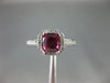 1.23CT DIAMOND & AAA RHODOLITE 18KT WHITE GOLD 3D SEMI ETERNITY ENGAGEMENT RING
