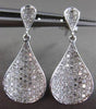 ESTATE LARGE .74CT ROUND DIAMOND 14K WHITE GOLD 3D PEAR FLOATING DROP EARRINGS