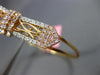 ESTATE WIDE 1.17CT WHITE & PINK DIAMOND 18KT ROSE GOLD BELT BOW BANGLE BRACELET