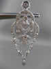 ESTATE LARGE 1.50CT DIAMOND 14KT WHITE GOLD CHANDELIER FILIGREE CLIP ON EARRINGS