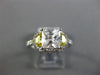 ESTATE 2.19CT DIAMOND & AAA YELLOW SAPPHIRE 14KT WHITE GOLD 3D ENGAGEMENT RING