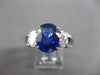 ANTIQUE PLATINUM 4.83CT DIAMOND & AAA SAPPHIRE 3 STONE ENGAGEMENT RING E/F VVS