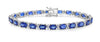 WIDE 8.93CT DIAMOND & AAA SAPPHIRE 18KT WHITE GOLD OVAL & ROUND TENNIS BRACELET