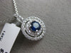 ESTATE .96CT DIAMOND & AAA SAPPHIRE 14KT WHITE GOLD DOUBLE HALO ROUND PENDANT