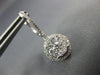 ESTATE 1.0CT DIAMOND 14KT WHITE GOLD ROUND CLUSTER HALO HUGGIE HANGING EARRINGS