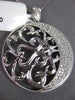 ESTATE LARGE .60CT DIAMOND 14KT WHITE GOLD FILIGREE FLOATING ROUND MOON PENDANT