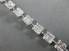 ESTATE 4.04CT ROUND & BAGUETTE DIAMOND 18KT WHITE GOLD 3D SQUARE TENNIS BRACELET