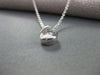 ESTATE .07CTW SOLITAIRE FLOATING 18KT WHITE GOLD ROUND TEAR DROP PENDANT #7561