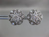 ESTATE 1CT DIAMOND 14K WHITE GOLD CLASSIC MARQUISE CLUSTER FLOWER STUD EARRINGS