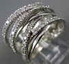 ESTATE LARGE .80CT DIAMOND 14KT WHITE GOLD 3D CLASSIC MULTI ROW FUN RING #17875