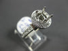 ESTATE 1.12CT DIAMOND 14KT WHITE GOLD HALO FILIGREE SEMI MOUNT ENGAGEMENT RING