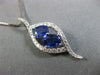LARGE 1.6CT DIAMOND & AAA SAPPHIRE 14K WHITE GOLD LEAF INFINITY FLOATING PENDANT