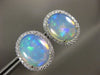 LARGE 7.82CT DIAMOND & AAA OPAL 14KT YELLOW GOLD CLASSIC OVAL HALO STUD EARRINGS