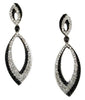1.25CT WHITE & BLACK DIAMOND 14K WHITE GOLD CLASSIC MULTI ROW TEAR DROP EARRINGS