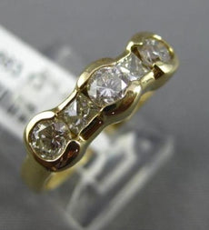 ESTATE .82CT DIAMOND 14K YELLOW GOLD 3D SEMI BEZEL WEDDING ANNIVERSARY RING BAND
