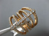 ESTATE EXTRA LARGE 1.10CT DIAMOND 14KT ROSE GOLD 3D CLASSIC MULTI ROW FUN RING