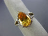 ESTATE 2.91CT DIAMOND & AAA CITRINE 14KT YELLOW GOLD PEAR SHAPED ENGAGEMENT RING