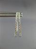 ESTATE .25CT DIAMOND 14KT WHITE GOLD 3D TWO ROW TRIANGULAR OVAL HOOP EARRINGS