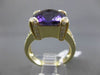 ESTATE LARGE 6.99CT DIAMOND & AAA AMETHYST 14KT YELLOW 3 DIMENSION COCKTAIL RING