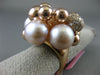 EXTRA LARGE .70CT DIAMOND & AAA PINK SOUTH SEA PEARL 14KT ROSE GOLD FLOWER RING
