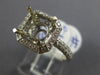 ESTATE LARGE 1.0CT DIAMOND 14K WHITE GOLD SQUARE HALO SEMI MOUNT ENGAGEMENT RING