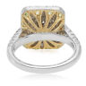 ESTATE 1.72CT WHITE & FANCY YELLOW DIAMOND 18KT 2 TONE GOLD HALO ENGAGEMENT RING